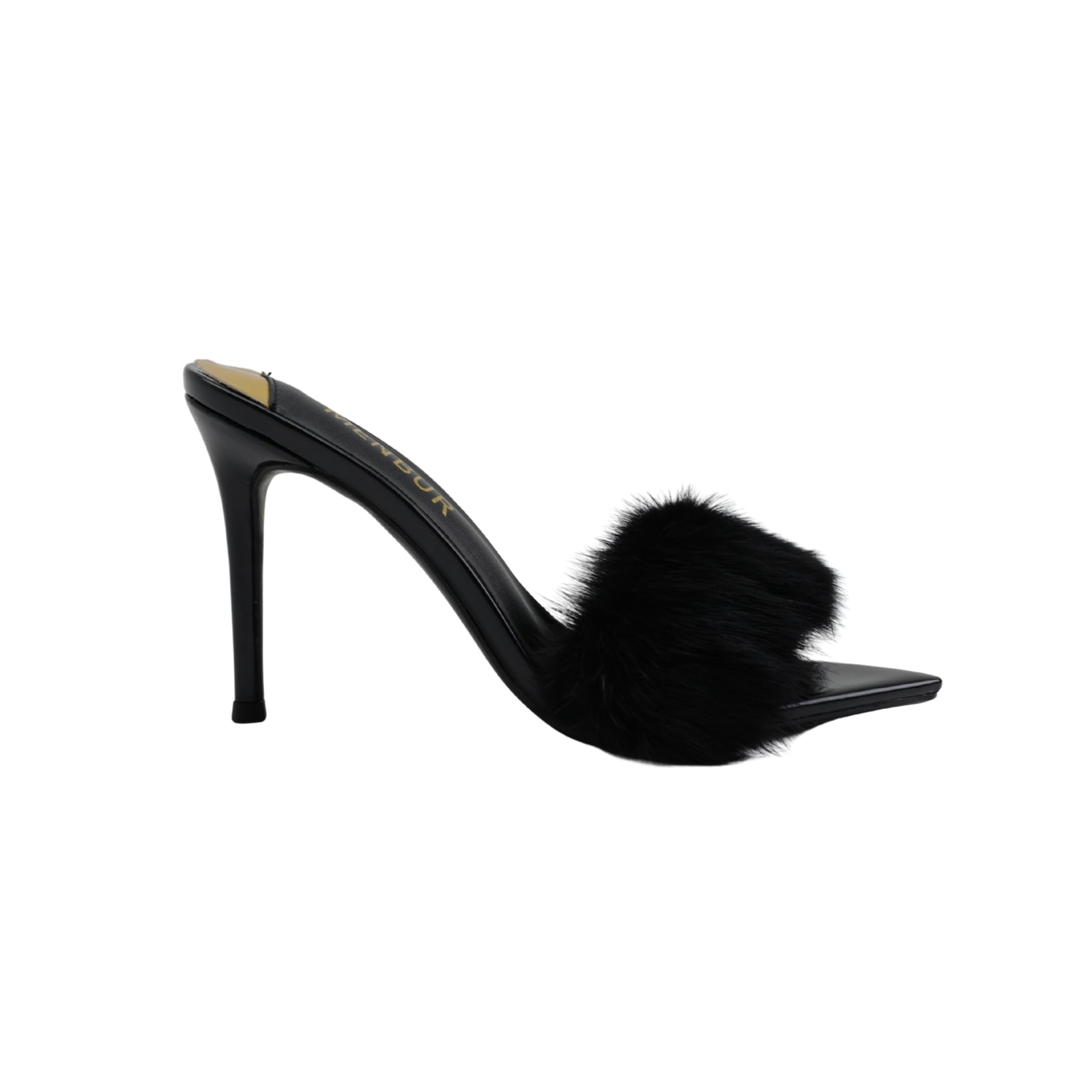 Menbur Heel Mh139  Open Toe Fur Black