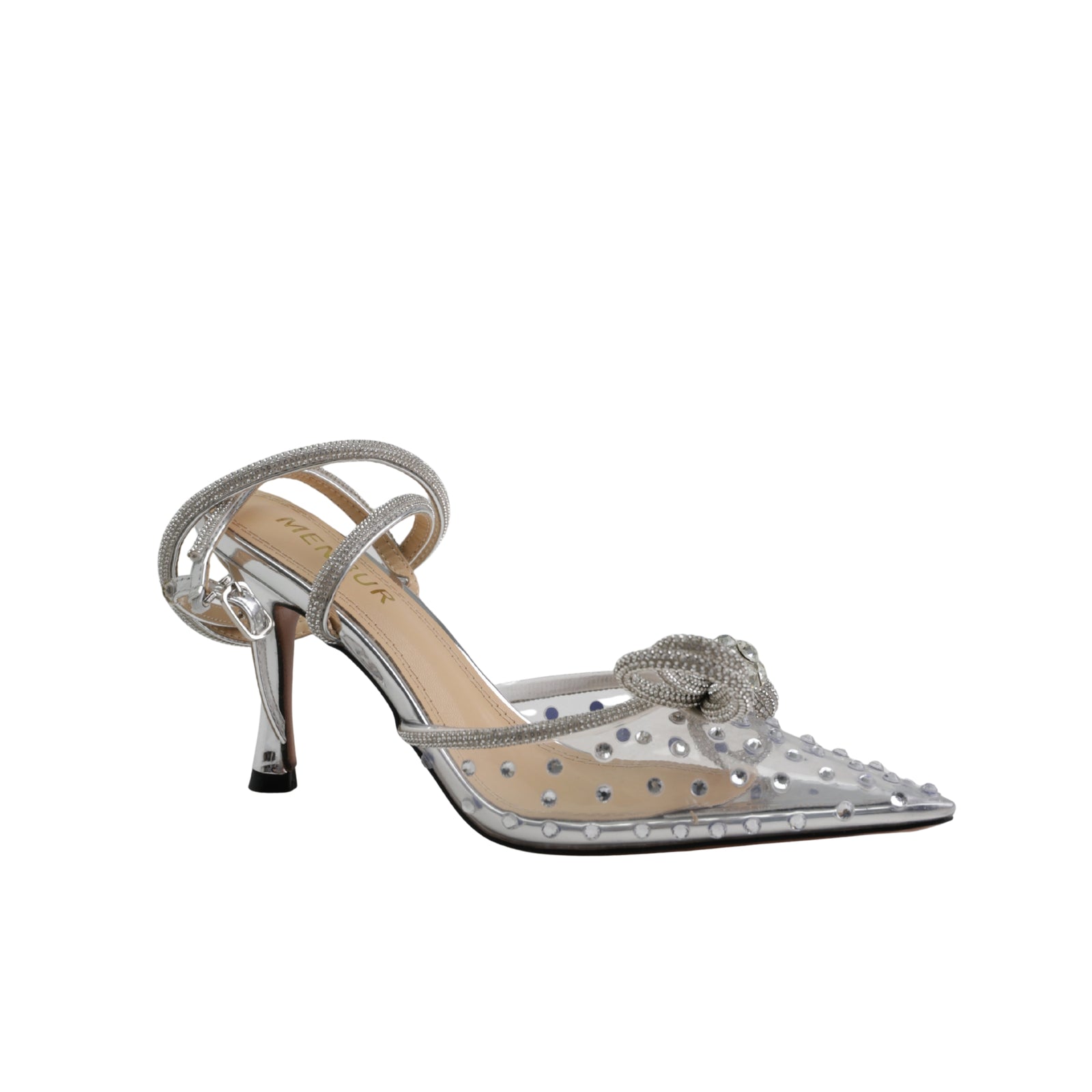Menbur Heel Mh131 Shiny Strap Stud  Silver