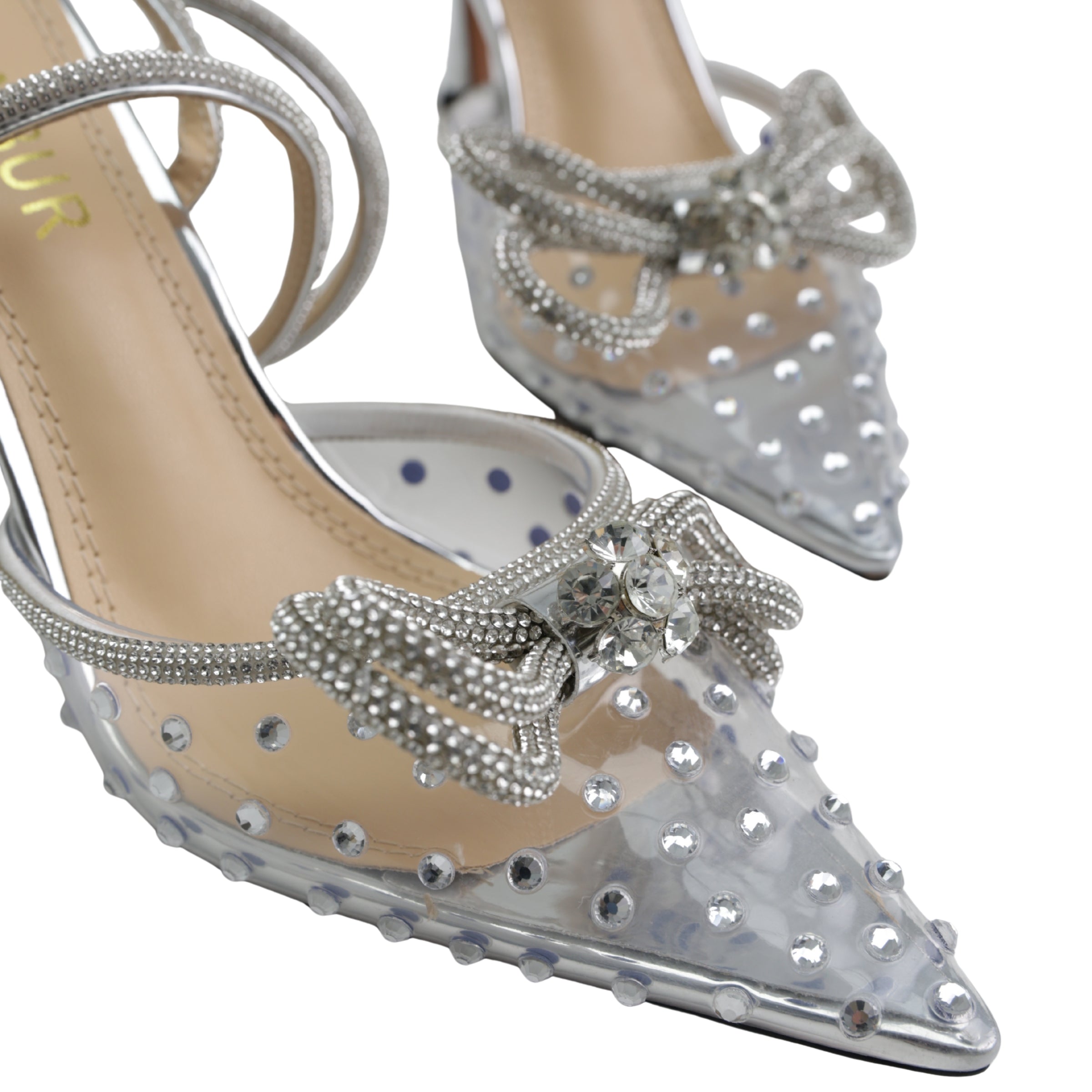 Menbur Heel Mh131 Shiny Strap Stud  Silver