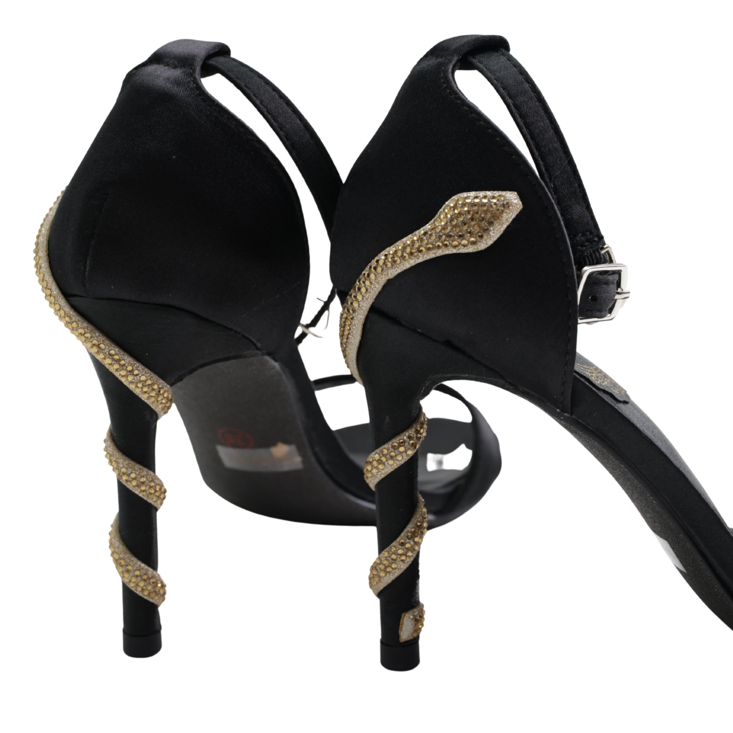 Menbur Heel Mh 126 With Gold Snake Black/Gold