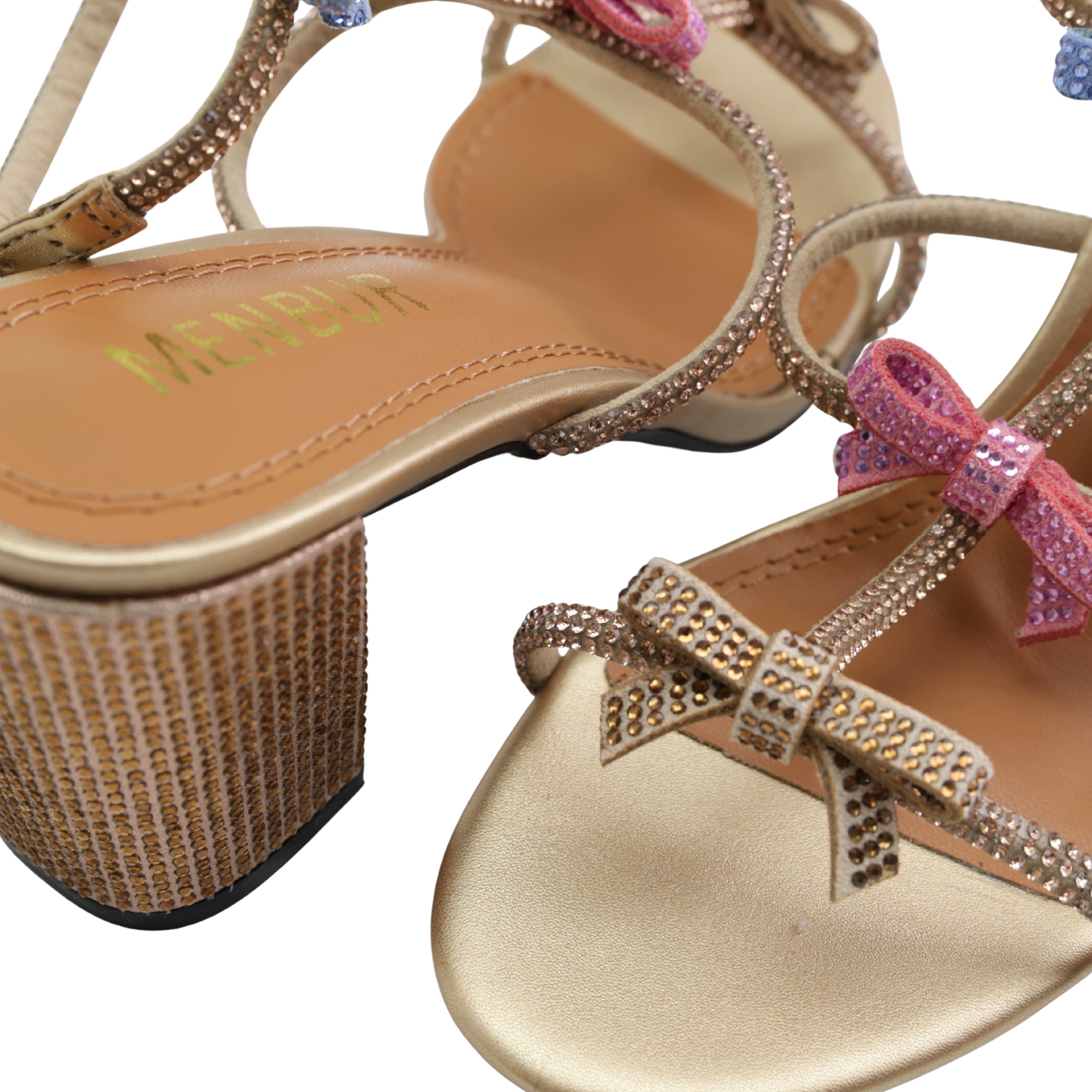 Menbur Heel Mh129  Bow  Gold/Pink/Blue
