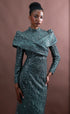 Menbur Dress Ls Overlap Bod Green