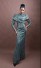 Menbur Dress Ls Overlap Bod Green