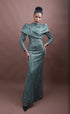 Menbur Dress Ls Overlap Bod Green
