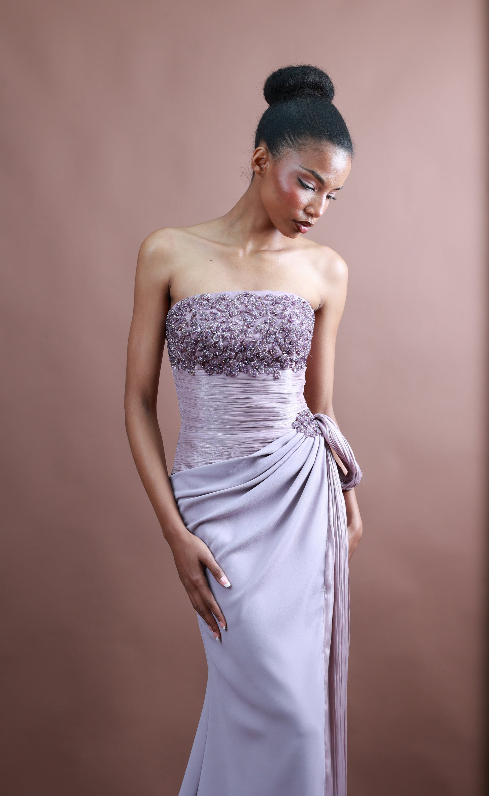 Menbur Dress Strpl Rhinestone Bod Pink