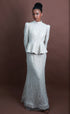 Menbur Dress Ls Net Sequence Beige