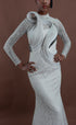 Menbur Dress Long Sleeve Net Stone
