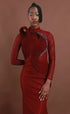Menbur Dress Long Sleeve Net Red