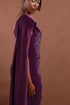 Menbur Dress Strapless Pltd Bodic Purple