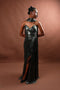 Menbur Dress Strapless Cocktail Metallic