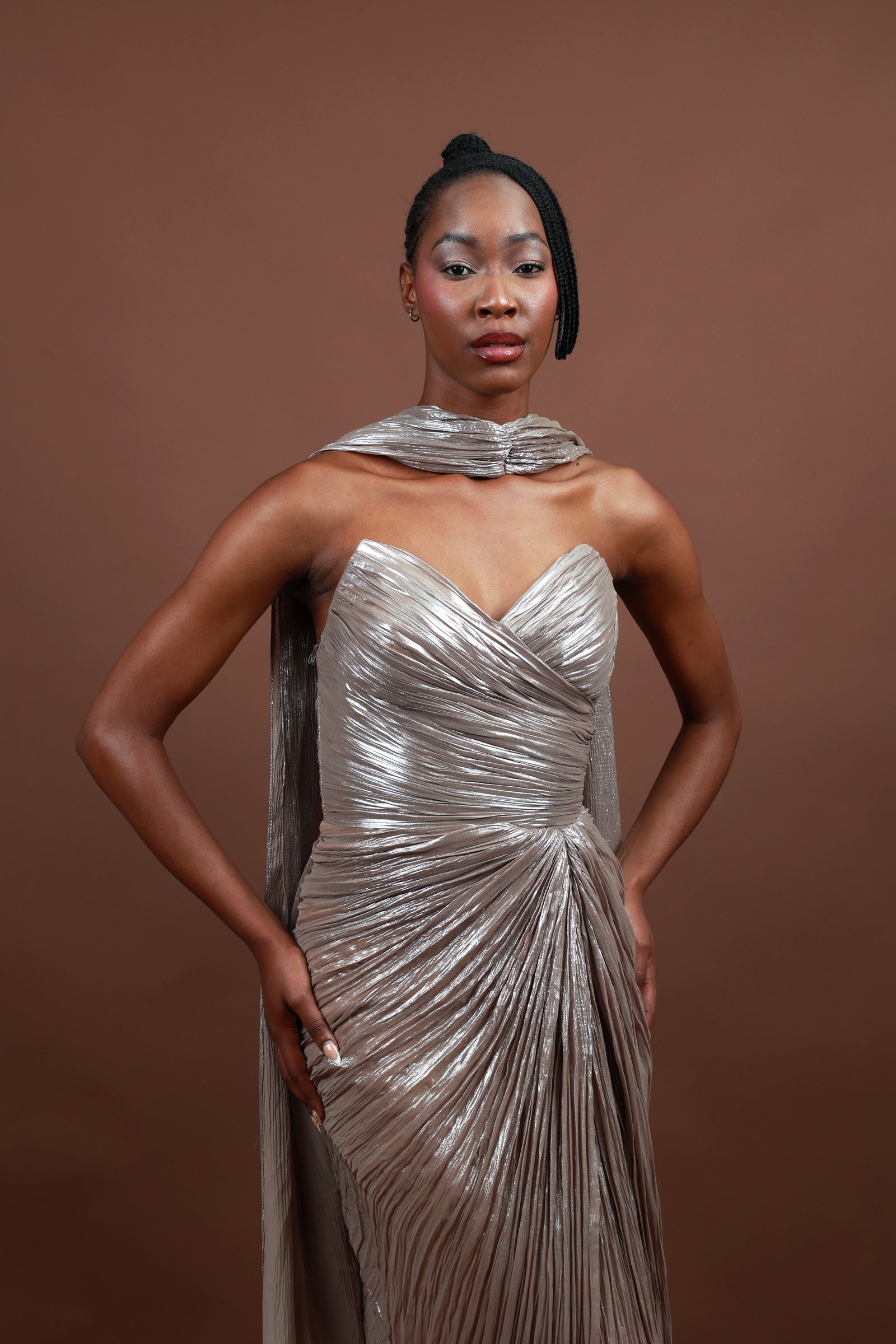 Menbur Dress Strapless Cocktail Rose Gold